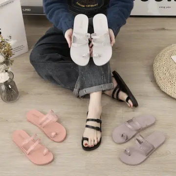 WOMEN One Toe Rose Gold Flat Sandals