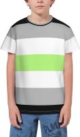 Agender Pride Flag LGBTQ T- Shirt Short Novelty for Boys and Girl