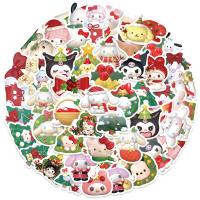 10/62PCS Kawaii Christmas Sanrio Sticker Cartoon Waterproof Decals for Notebook Party Phone Kuromi My Melody Cute Kids Toy Gifts Stickers