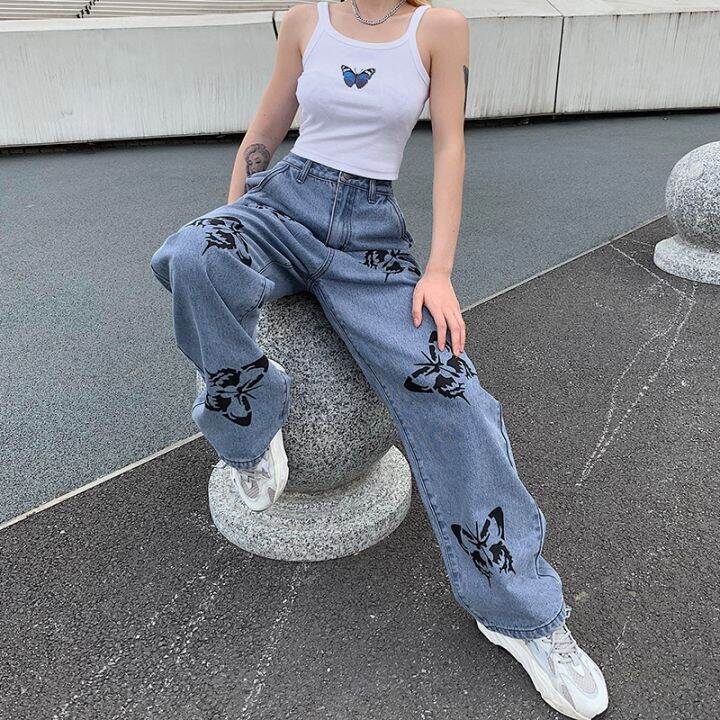 cc-womens-waisted-jeans-print-straight-wide-leg-denim-pants-baggy-loose-trousers-streetwear