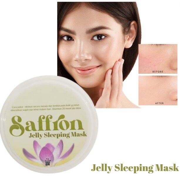 NEW SAFFRON JELLY SLEEPING MASK SAFFRON JELLY GLOW MASK 25 gram FREE