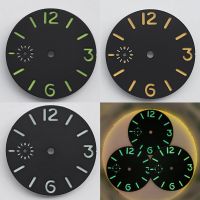 Watch Parts Watch Dial 36Mm Double-Deck Sandwich Black Dial Green Luminous For Eta6497 6498 ST3600 Replacement Repair Tools