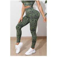 ผู้หญิงเอวสูง Yogo Leggings เซ็กซี่ถุงน่องที่ไร้รอยต่อลายกีฬา Leggigs แฟชั่นกลับกลอกก้นยกออกกำลังกายขี่จักรยานกางเกง