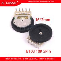 ❀♛ 5pcs Double Gear tuning potentiometer B103 10K 5Pin 16x2mm Dial Potentiometer