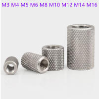 2-5 ชิ้น/ล็อต Knurled รอบ coupling nut M3 M4 M5 M6 M8 M10 M12 M14 M16 สแตนเลสยาวขยาย knurled มือกระชับ nut-Shop5798325