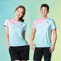 Yonex แบดมินตันเสื้อผ้าผู้ชายและผู้หญิงเสื้อยืดแห้งเร็วกีฬายอดนิยมสบายๆระบายอากาศแขนสั้นปิงปองทีมเครื่องแบบ