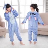 Kids Winter Stitch Onesies Children Sleepwear Cartoon Kigurumi Jumpsuit Pajamas for Boys Girls Blanket Sleeper Baby Costume