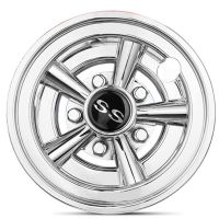 4Pcs Golf Cart Hubcaps,8นิ้ว SS Chrome Golf Cart Hub Caps,Shiny ล้อครอบคลุม Hubcaps สำหรับ Yamaha,EZGO,Club Car รถกอล์ฟ