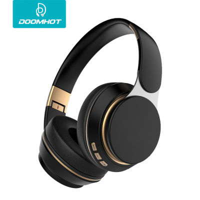 DoomHot ไร้สาย Bluetooth5.0หูฟังสวมหูหูฟังสเตอริโอชุดหูฟังหูฟังลดเสียงรบกวนการออกแบบพับได้แบบมีสาย Wireless หูฟังสเตอริโอพร้อมไมโครโฟน Bass หูฟังสเตอริโอ