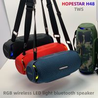 HOPESTAR H48แบบพกพากลางแจ้งไร้สายสเตอริโอลำโพง TWS ซับวูฟเฟอร์ RGB คอมพิวเตอร์มือถือบัตร Tffm บลูทูธลำโพง