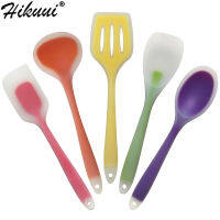 5 PcsSet Silicone Cooking Utensils Set Spatula Spoon Soup Ladle Kitchen Cooking Tools Set Non-Stick Baking Tools 5 Color