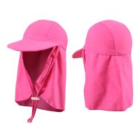 【CW】5-12Y Children Boys Girls Sun Hat New 2022 Kids Swimming Caps Head Neck Protection Caps Spf 50+ Swim Cap For Boy Girl