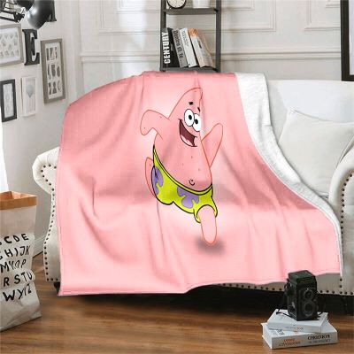 CartoonS-Spongebob Soft Plush Sofa Bed Throwing Cartoon Picnic Blankets Modern Flannel Blanket Cover Gedruckt Bettdecke Geschenk