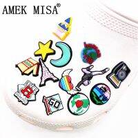 Single Sale 1pcs Protect Earth Shoe Charms Accessories Star Moon Tower Tent Shoe Decoration for croc jibz Kids Party X-mas Gifts