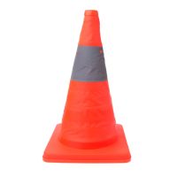 42cm Folding Road Safety Warning Sign Traffic Cone Orange Reflective Tape