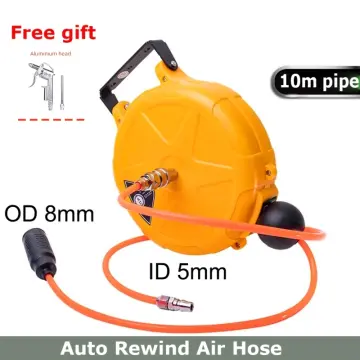 10M PU Retractable Wall Mount Auto Rewind Air Hose Reel Compressor