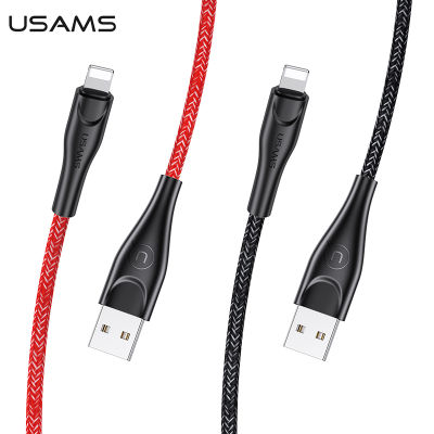 USAMS 2A 1M 2M 3M Micro USB Type C Lightning ศัพท์ชาร์จข้อมูลสายถักสำหรับ 13 12 11 Redmi