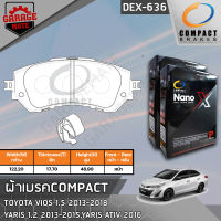 COMPACT ผ้าเบรคหน้า TOYOTA VIOS 1.5 13-18,YARIS 1.2 E,J 13-15,YARIS ATIV 16- รหัส 636