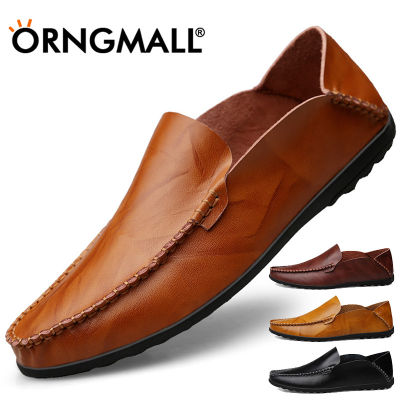ORNGMALL รองเท้าโลฟเฟอร์รองเท้าลำลองผู้ชาย4สีสำหรับแท้ผู้ชายรองเท้า Boat Shoes หนังรองเท้าขับรถลื่นบนชายขี้เกียจรองเท้าขนาดใหญ่38-47