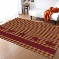 Plaid Pentagram Retro Red Cars for Living Room Outdoor Rug Modern Room Decoration Bedroom Furniture Rectangle Bathroom Mats