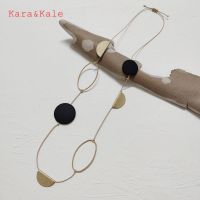 [HOT] Kara amp;Kale Boho Long Necklace Handmade Metal Pendants Women 39;s Fashion Necklaces Black Acrylic Beads Pendants