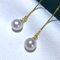 KUGG PEARL 925 Sterling Sliver Earrings Natural Fresh Water Pearl Earrings Long Box Chain Drop Design Handmade Pearl Jewelry