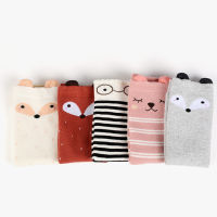 Autumn and Winter Plus Velvet Thick Warm Baby Knee Pads Cartoon Animal Striped Stockings Newborn Baby Terry Socks