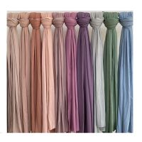 【YF】 Muslim Women Stretchy Jersey Hijab Plain Cotton Hijabs  Soft Turban Head Wraps Headscarf 170X60cm