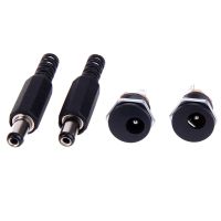 10pair 2.1mm x 5.5mm Black Male Plug + Female Socket Panel Mount Jack DC Connector