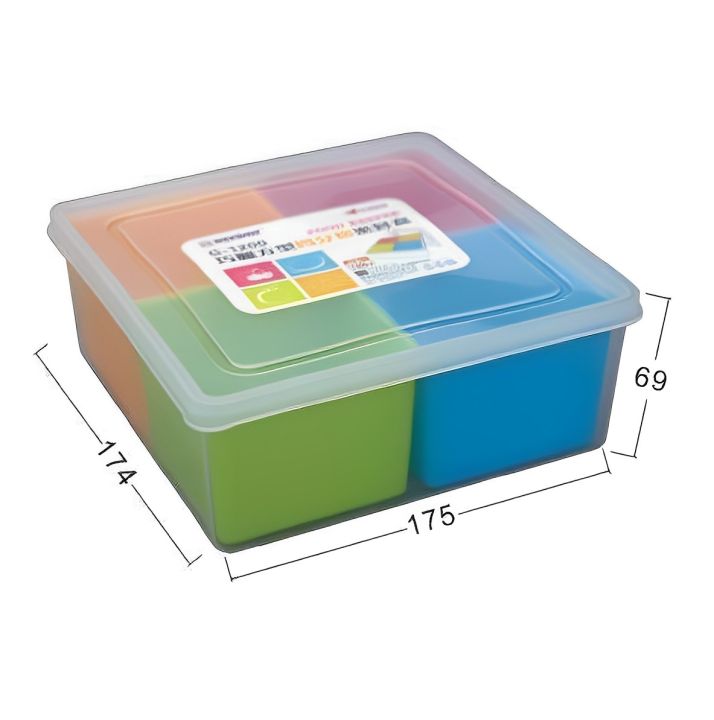 กล่องถนอมอาหาร-กล่องใส่อาหาร-กล่องพลาสติก-มีช่องแบ่ง-4-ช่อง-ถอดออกได้-ความจุ-1-2-ลิตร-แบรนด์-keyway-รุ่น-g-1200
