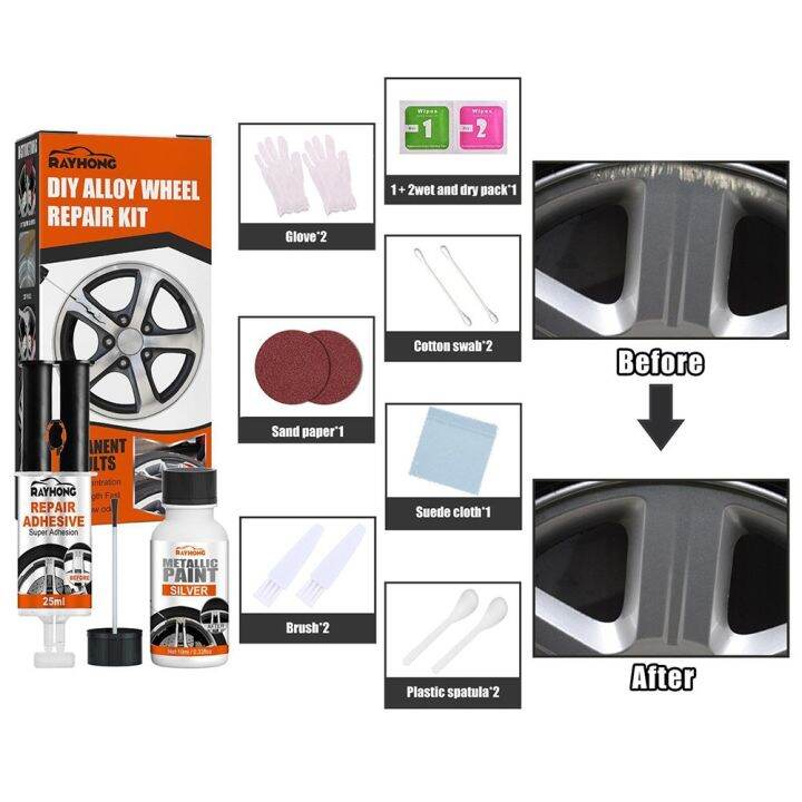 Complete DIY For Car Alloy Wheel Rim Repair Kit for Quick Paint
