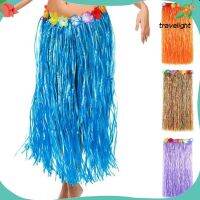 COD DSFDGESERRRRR 【SC】Women Solid Color Hawaiian Dance Hula Skirt Summer Beach Performance Costume