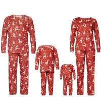 2023 Autumn Couples Christmas Pajamas For Family Matching Outfits Mother Kids Clothes Red Deer Print Set Clothes Pajamas 2023