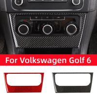 For Volkswagen Golf 6 Gti R MK6 2008-2012 Carbon Fiber Auto Air Conditio Button Switch Panel Decoration Sticker Car Accessories