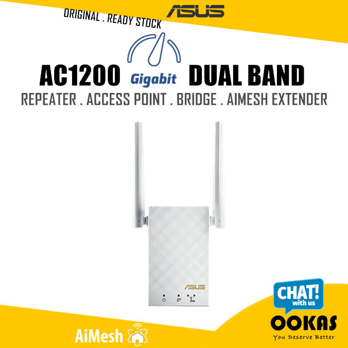 godt Søjle teater ASUS New RP-AC55 (AiMesh Version) AC1200 Gigabit Dual Band 2.4GHz + 5GHz  Wireless WiFi Range Extender / Repeater / AP Original Asus Malaysia 3 Years  Warranty | Lazada