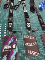 JDM Racing Style ABS Bank Credit Card Holder Wallet Bus ID Name Work Card Holder Keychain Lanyard FOR SPARCO NOS HKS MUGEN POWER
