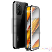 สำหรับ Xiaomi Poco F3แม่เหล็ก360 + Double-Sided 9H กระจกเทมเปอร์เคสสำหรับ Xiaomi Xiaomi Poco F3 5G 2021กันชนโลหะกรณี