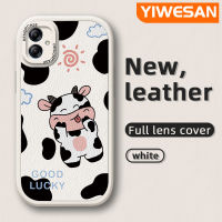 YIWESAN เคส M04หนังวัวลายการ์ตูนน่ารัก F04 A04E A04ปลอกสำหรับ Samsung เคสโทรศัพท์หนังกันกระแทกดีไซน์ใหม่แฟชั่นเคสซิลิโคนนิ่มบางคลุมทั้งหมดเคสป้องกันเลนส์กล้อง