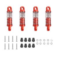 4Pcs Alloy Shock Absorber Damper Oil Filled Type for Rc Hobby Model Car 1/28 Wltoys K969 K989 P929 Drift Rally  Red Screw Nut Drivers