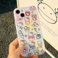 เคสโทรศัพท์การ์ตูนน่ารักลาย Hello Kitty Caffe Cake Candy สำหรับ iPhone 14ProMax 14Pro 14 14 14Plus เคสโทรศัพท์แบบนิ่มสำหรับ iPhone 13ProMax 13Pro 13ฝาครอบ KT เคสโทรศัพท์แมวสำหรับ Apple 12 11 Hello เคสห่อหุ้ม Kitty