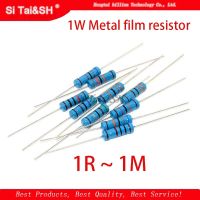 20pcs 1W Metal film resistor 1% 1R ~ 1M 2R 10R 22R 47R 100R 330R 1K 4.7K 10K 22K 47K 100K 330K  470K 1 2 10 22 47 100 330 ohm