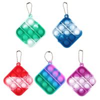 Stress Relief Fidget Toy Simple Dimple Pop It Triangle Small Keyring Pendant Push Bubbles Autism Special Needs Kids Toys