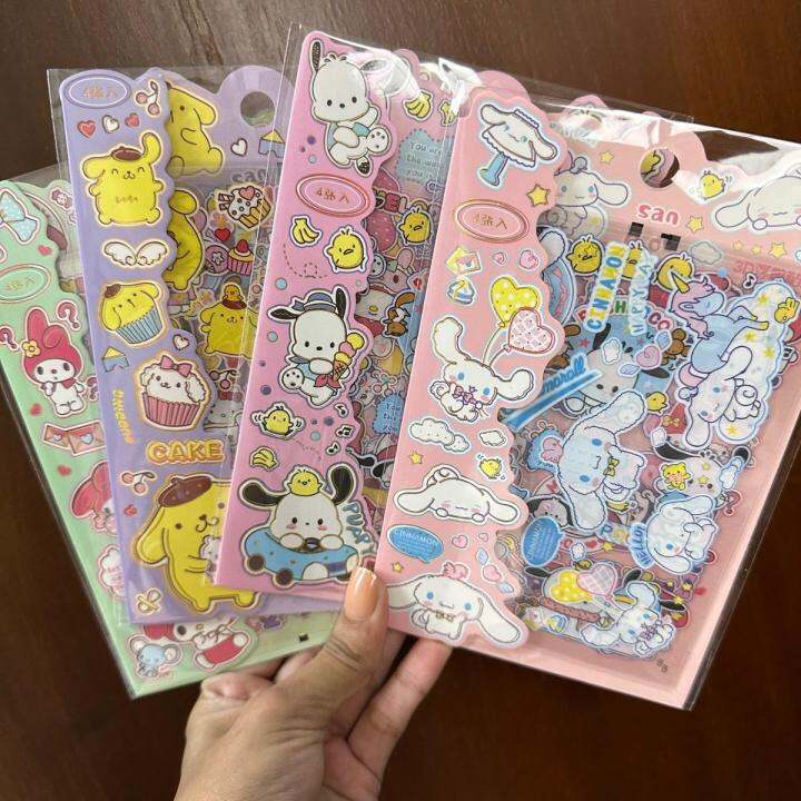 Sanrio Sticker (4 or 3 sheets per pack) Kuromi My Melody Cinnamoroll ...