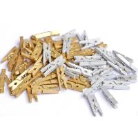 50pcs Mini 25mm gold/silver Wooden Clips Photo Clips Clothespin Photo Paper Clothespin Craft Clips Portable Wood Clamp Clips Pins Tacks