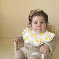 【CW】 Korean Baby Bibs Kids Floral Hollow Out False Collar Children Accessiory Color Cotton