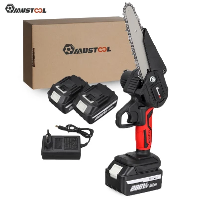 Mustool 6นิ้ว288VF 1200W เลื่อยไร้สายกับไฟ LED One-Hand Pruning โซ่เลื่อยสวนเข้าสู่ระบบสำหรับ Makita 18V แบตเตอรี่
