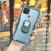 JieFie สำหรับ OPPO A15 / A15S / A5S / A12 / A9 2020 / A5 2020 / A7 / A3S / A12E โปร่งใสเคสโทรศัพท์แฟชั่นสีทึบกันกระแทกกรอบโทรศัพท์แม่เหล็กรถพับ