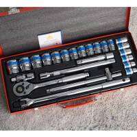 [ของแท้] ชุดบล็อก 6เหลี่ยม 4หุล (12) 24ชิ้นชุด EURO KING TOOLS ลูกสั้น สีเงิน บล็อก ลูกบล็อก