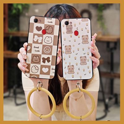 soft shell Cartoon Phone Case For OPPO F7 personality texture cartoon hang wrist advanced trend protective taste cute