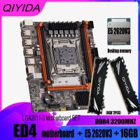 เมนบอร์ด ED4 Qiyida LGA 2011-3ชุดวงจรหลักพร้อม E5 2620 V3 CPU หน่วยประมวลผล Xeon ขนาด16GB 2*8หน่วยความจำสำหรับเดสก์ท็อป3200Mhz